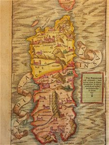Map of Sardinia 1600. Free illustration for personal and commercial use.
