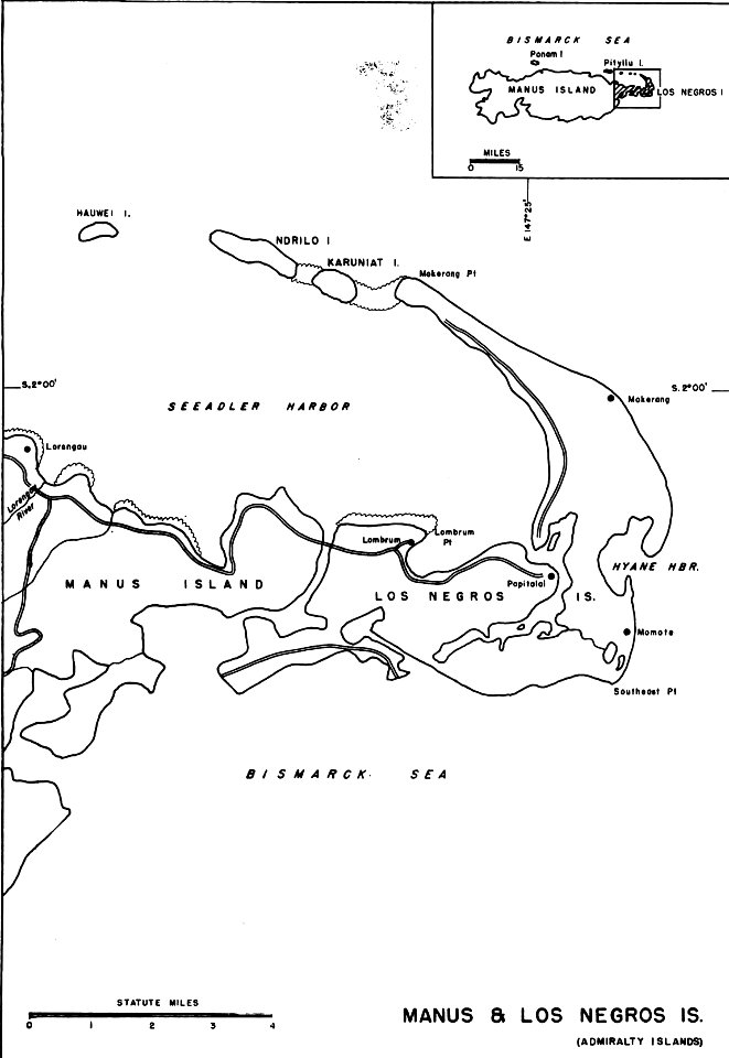 Map of Manus and Los Negros