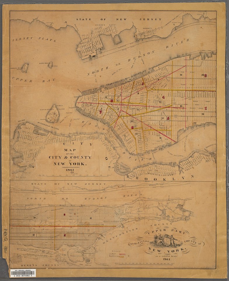 Map of the City and County of New York 1861