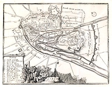 Map of Liège by Jacobus Harrewijn in 1785
