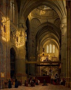 Lambertus Johannes Hansen - Interieur van de kathedraal te Burgos - 0150 - Rijksmuseum Twenthe