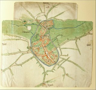 Map of Herentals by Jacob van Deventer. Free illustration for personal and commercial use.