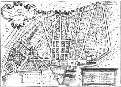 Map of Ludovisi Gardens by Giovanni Battista Falda (1683)