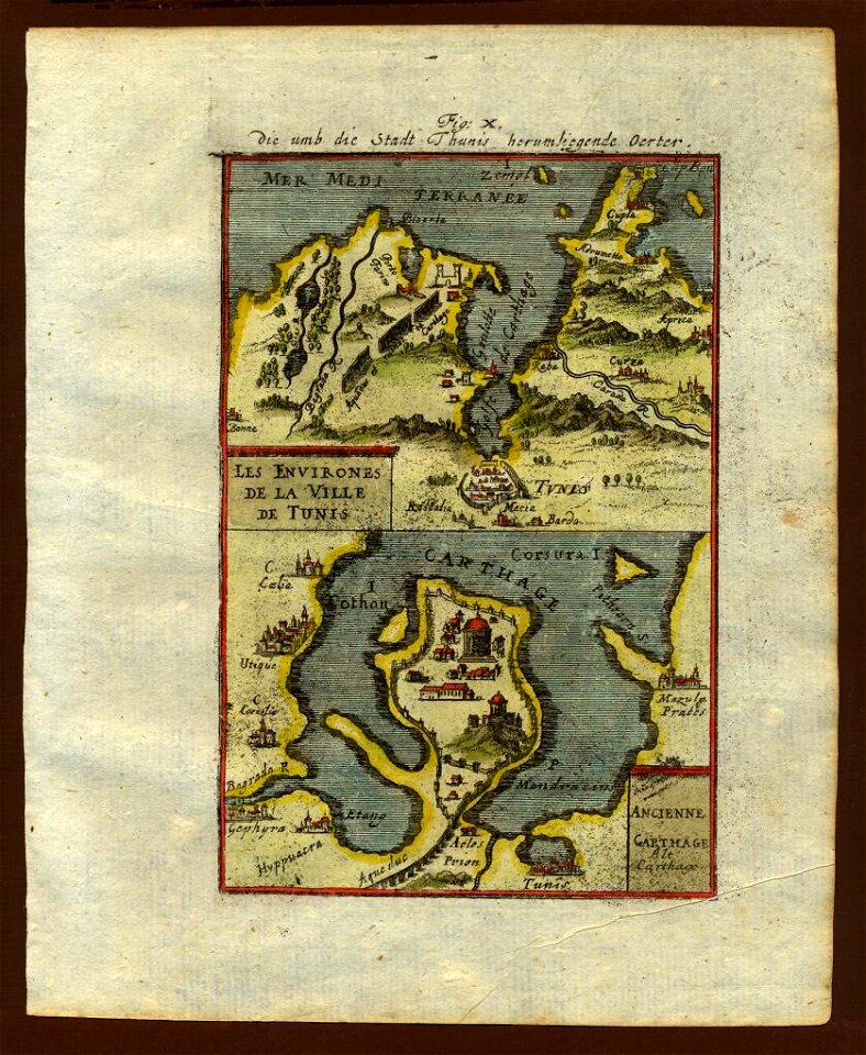 Map of Tunis and Carthage, 1719