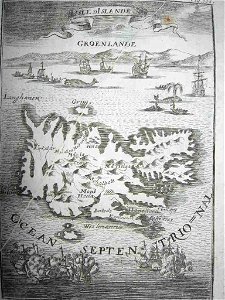 Map of Iceland,1718. Free illustration for personal and commercial use.