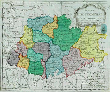 Map of Kostroma Namestnichestvo 1792 (small atlas)