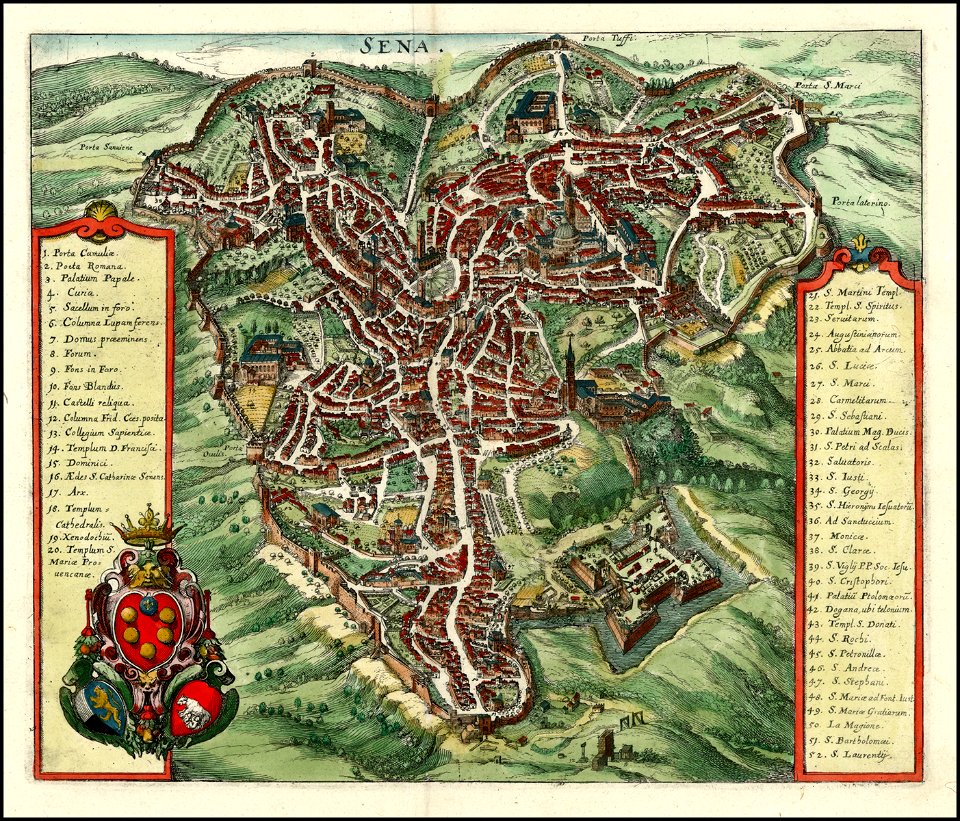 Map of Siena by Matheus Merian - Free Stock Illustrations  Creazilla