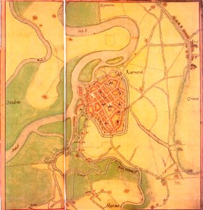 Map of Roermond by Jacob van Deventer. Free illustration for personal and commercial use.
