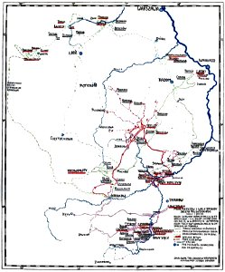Mapa marszów i walk brygady Józefa Piłsudskiego