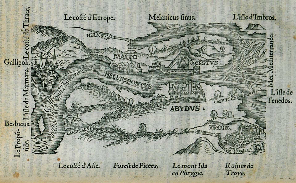 Map of the Dardanelles - Belon Pierre - 1554