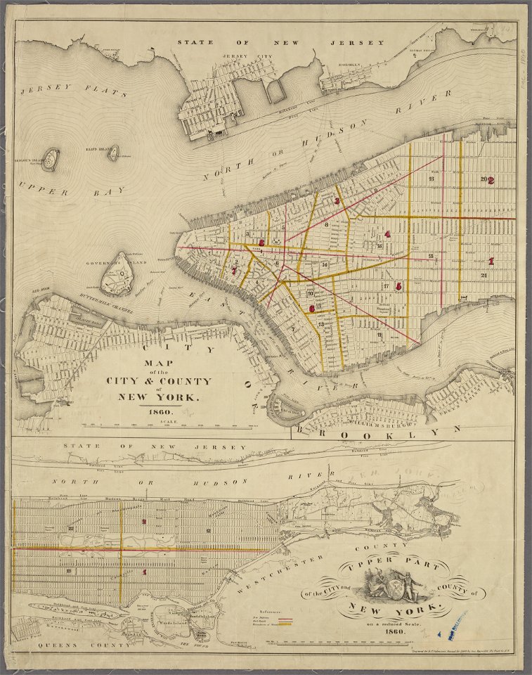 Map of the City and County of New York 1860
