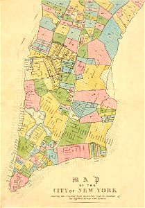 Map of New York City, high water line, farms and estates (cropped)