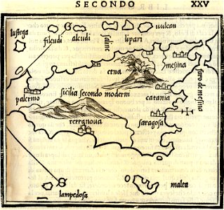 Map of Sicily according to contemporary geographers - Bordone Benedetto - 1547
