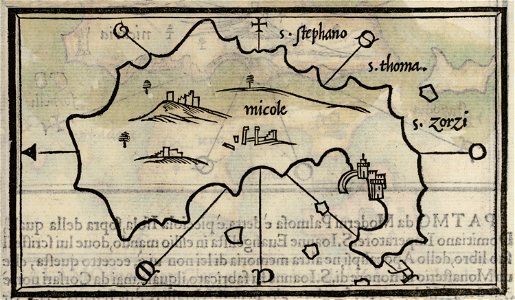 Map of Myconos - Bordone Benedetto - 1547