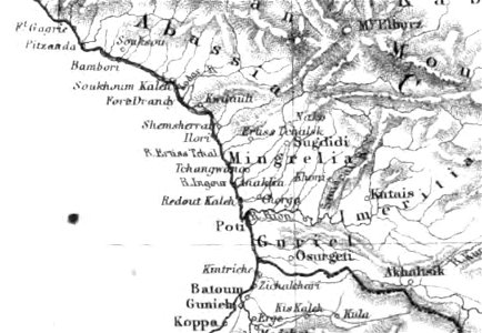 Map of The Caucasus.West Georgia. George Dodd. Pictorial history of the Russian war 1854-5-6