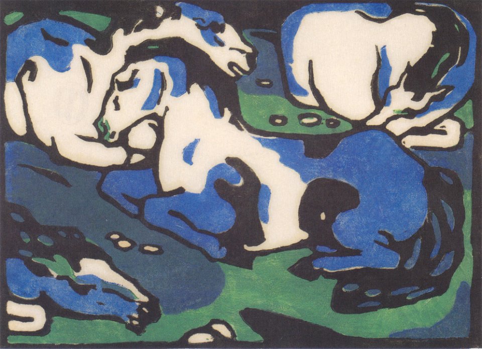 Franz Marc - Ruhende Pferde