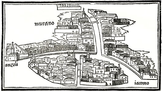 Map of Murano island - Bordone Benedetto - 1547 retusche