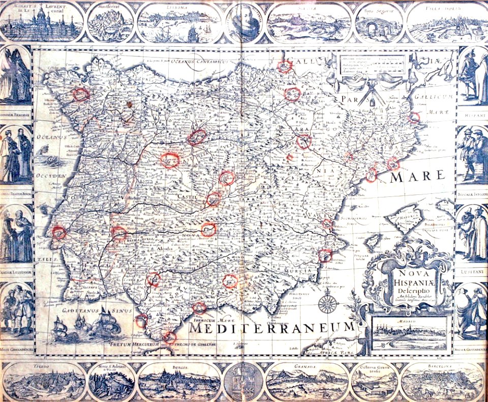 Map Of Spain, 1690, by Nicolaes Visscher