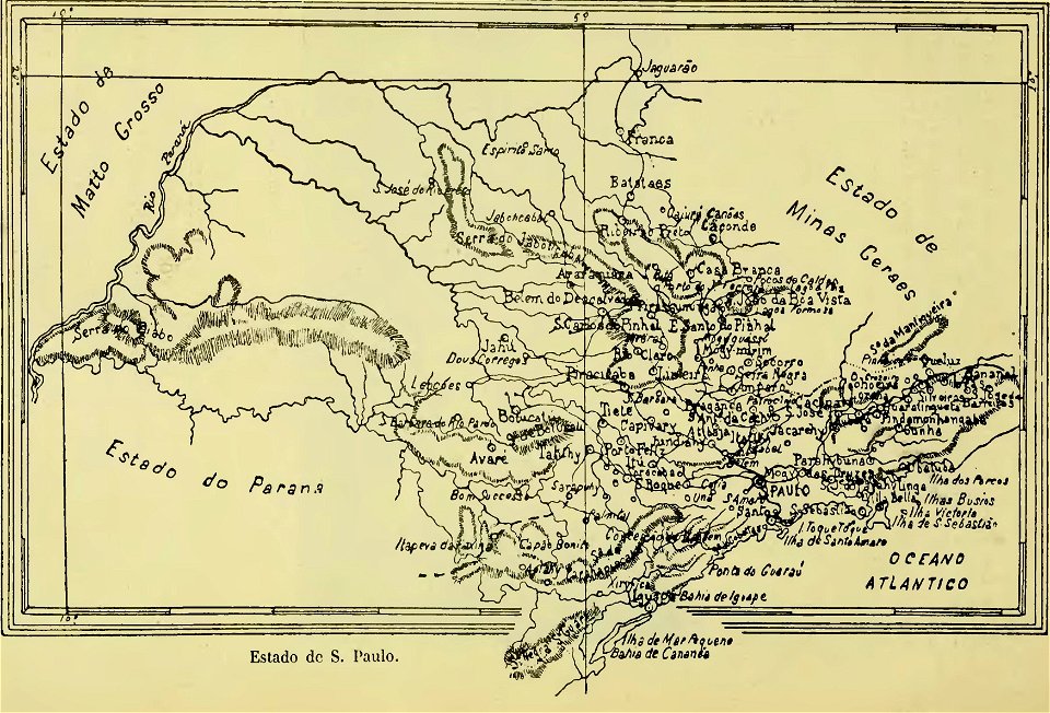 Map of São Paulo, Brazil, circa 1903