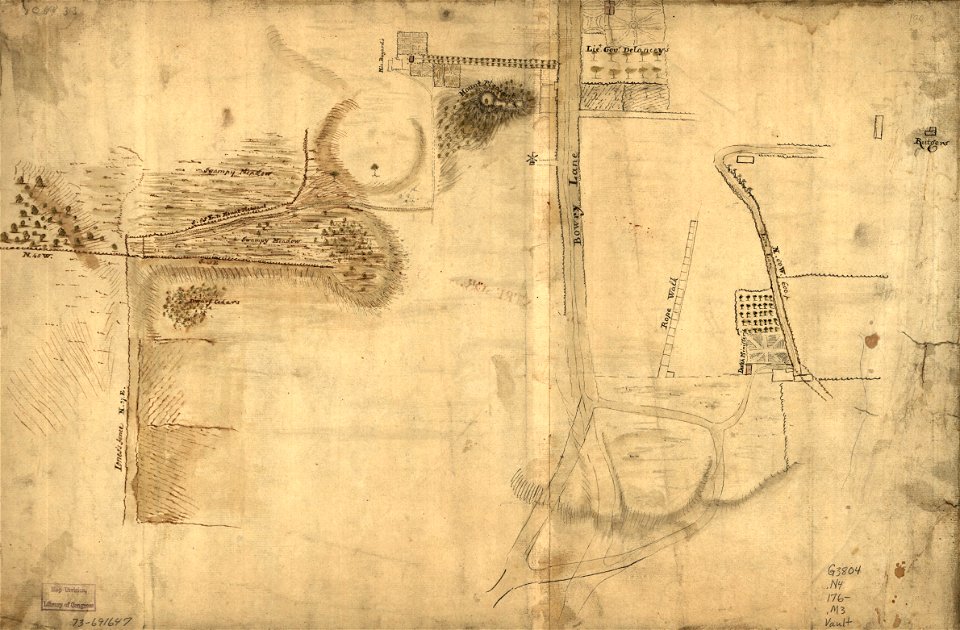 Map showing the Bowery Lane area of Manhattan. LOC 73691647