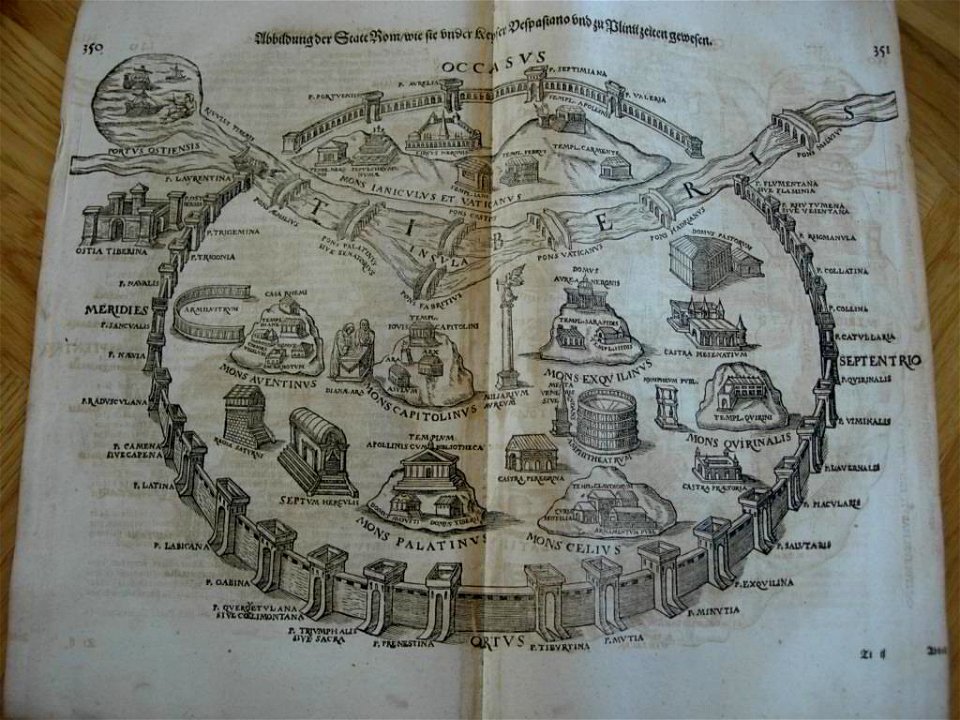 Map of Rome 1628. Free illustration for personal and commercial use.