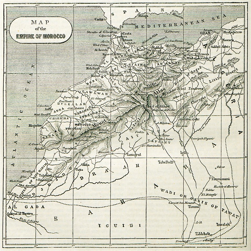 Map of the Empire of Morocco - Ainsworth William Francis - 1870