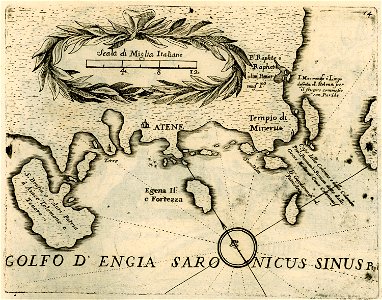 Map of the coast of Attica and the islands of the Argo-Saronic gulf - Coronelli Vincenzo - 1688