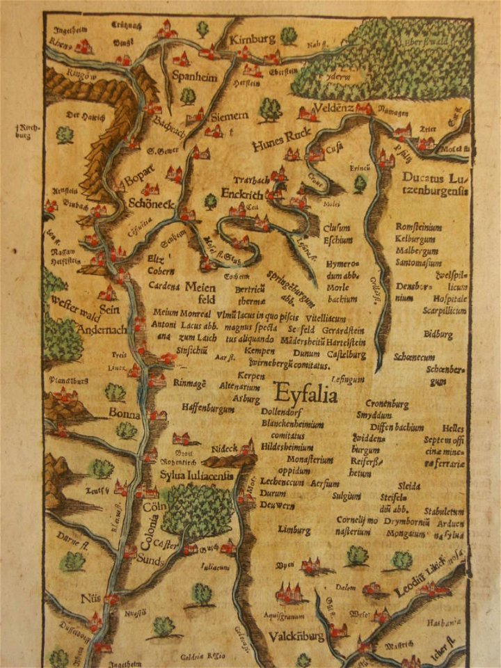 Map of the Eifel region 1600. Free illustration for personal and commercial use.