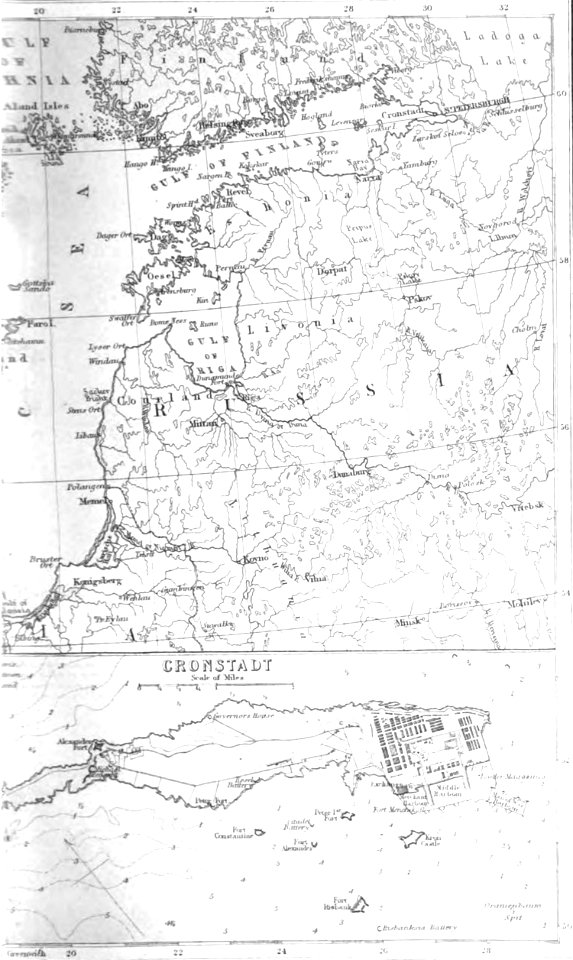 Map of The Baltic Sea B, George Dodd, Pictorial history of the Russian war 1854-5-6. Free illustration for personal and commercial use.