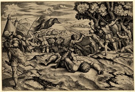 Marcantonio - David about to cut off the head of the defeated Goliath. c.1520-25, H,1.15