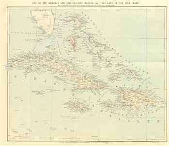 Map of the Bahamas and neighbouring islands