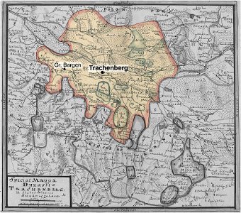 Map Standesherrschaft Trachenberg 1745