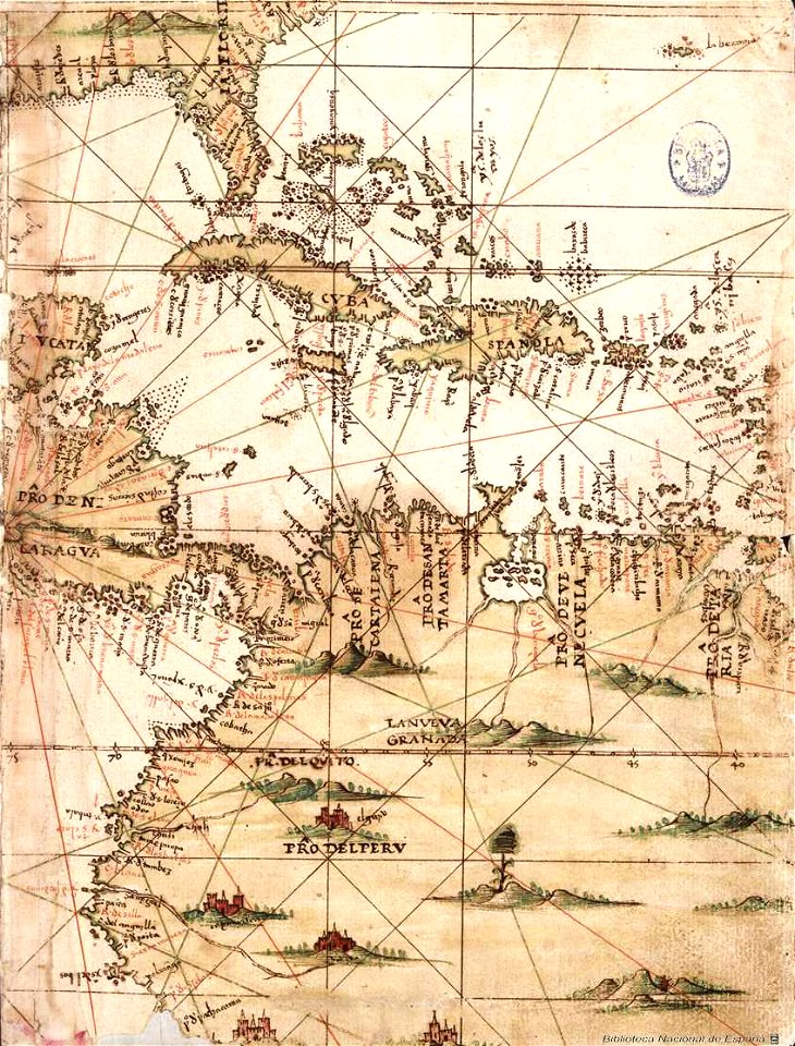 Mapa del Caribe y América Central (Siglo XVI)