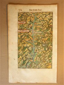 Map of Wallisserland, Switzerland (1600). Free illustration for personal and commercial use.