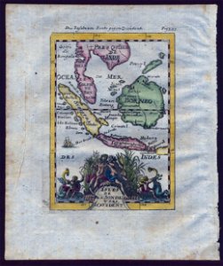 Map of western Indonesia, 1719. Free illustration for personal and commercial use.