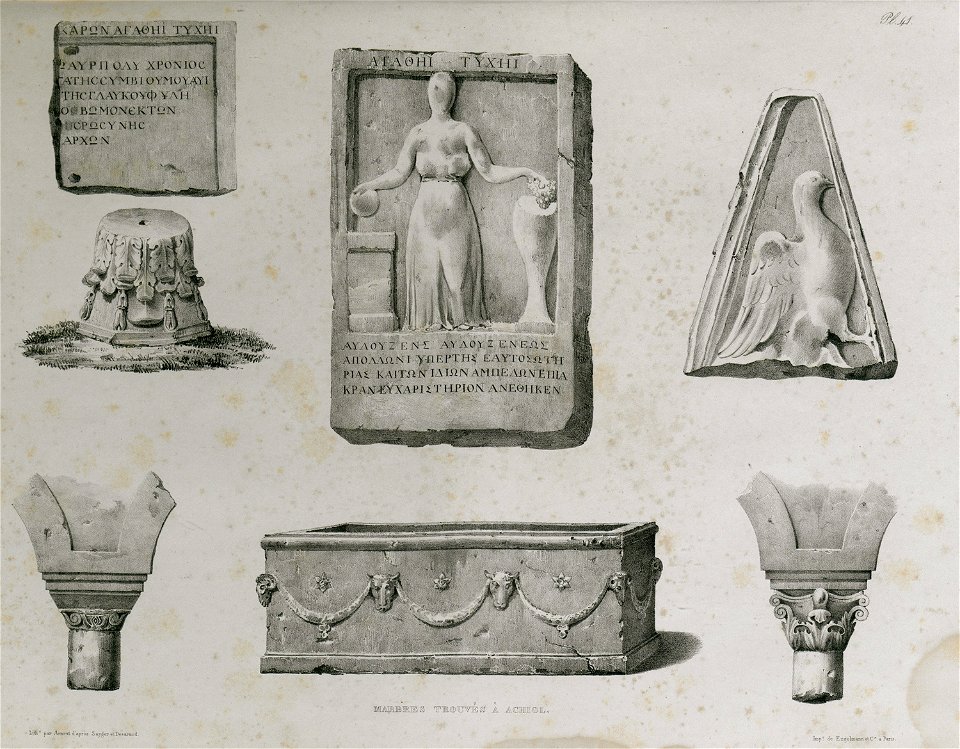 Marbres trouvés à Achiol - Sayger C - 1834