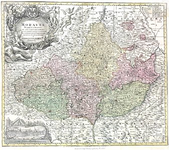 Mapa Moravy z pol.18. století