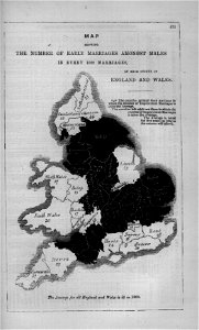 Map showing the number of early marriages amongst males