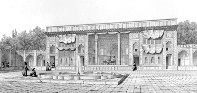 Marble throne, Golestan palace by Pascal Coste