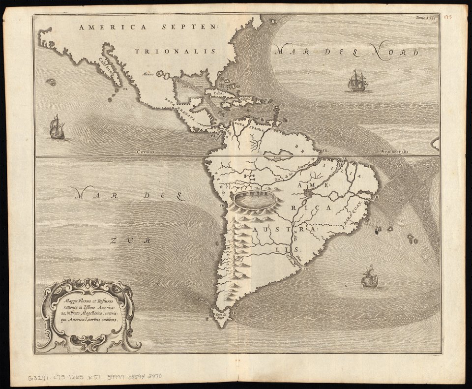Mappa fluxus et refluxus rationes in isthmo Americano, in Freto Magellanico, cæterisque Americæ litoribus exhibens (34333420294)