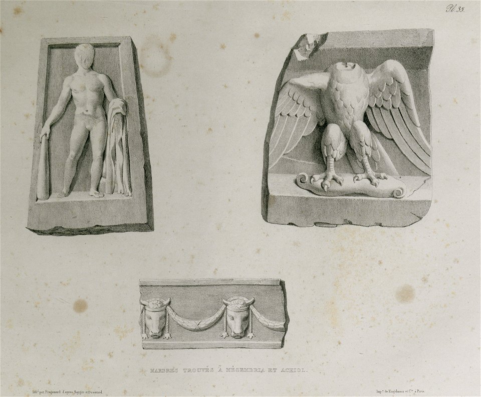 Marbres trouvés à Mésembria et Achiol - Sayger C - 1834