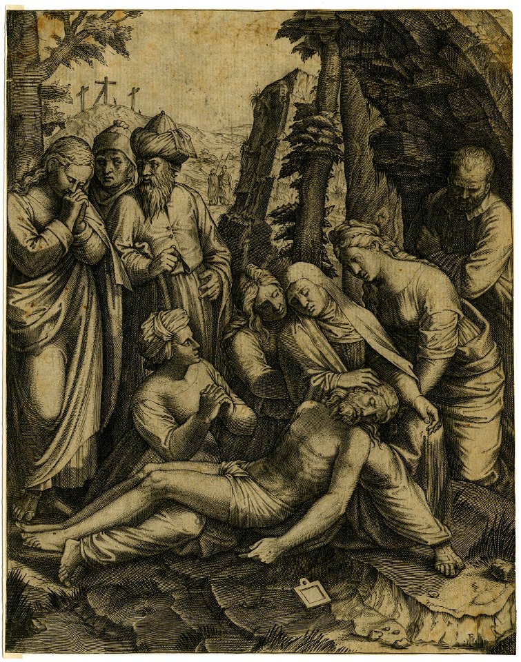 Marcantonio - After - The three Maries lament the body of Christ, H,1.32