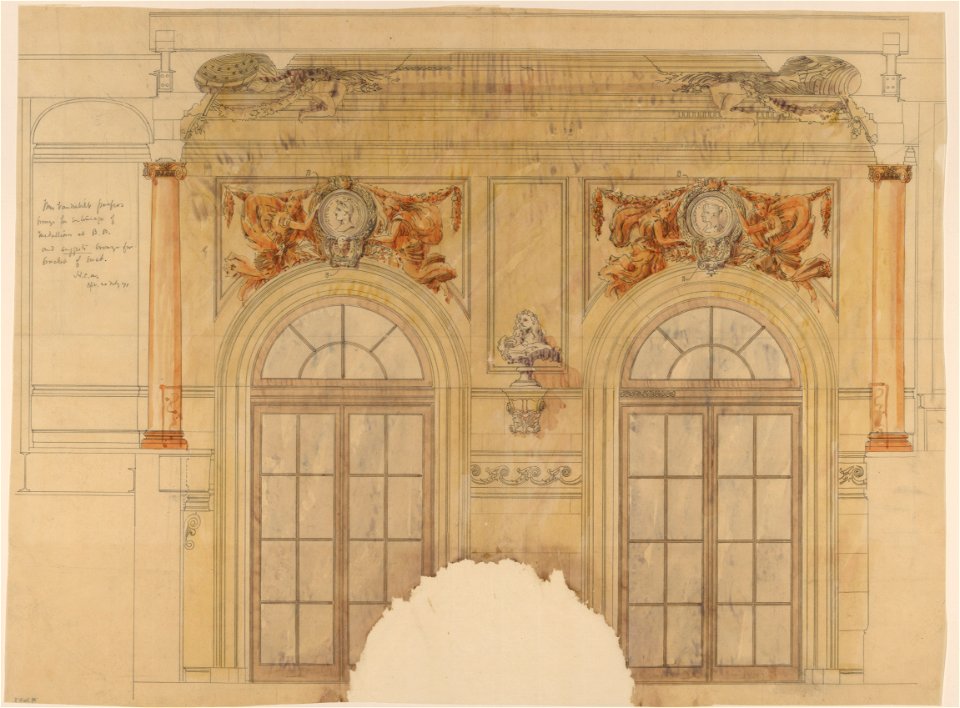 Marble House, William Kissam Vanderbilt house (Newport, Rhode Island). Interior wall details. Elevation LCCN2013648229