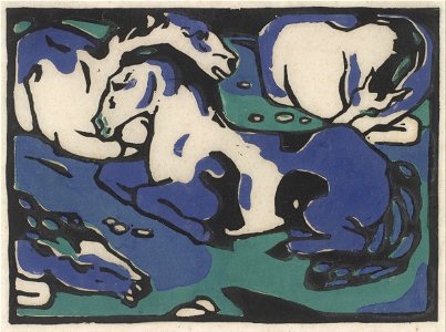 Franz Marc - Resting Horses - Google Art Project. Free illustration for personal and commercial use.