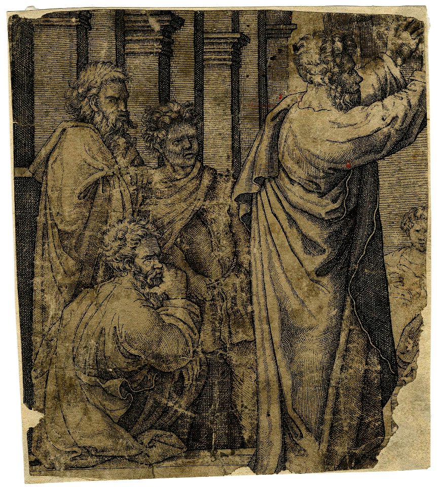 Marcantonio - After - Fragment of St Paul preaching to a crowd at Athens, V,5.97