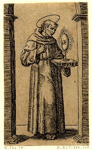 Marcantonio - St Bernardino of Siena () standing between two pillars, H,1.100
