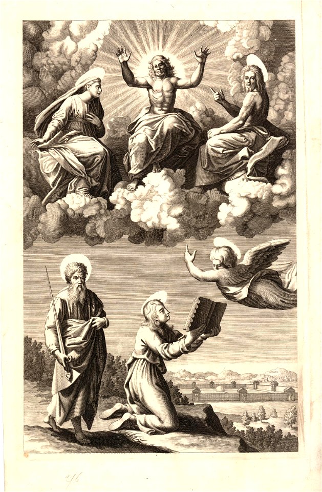 Marcantonio - After - A variation of the 'Five saints', with Christ in Glory, sitting on a cloud between the Virgin and St John the Baptist, 1873,0510.1731