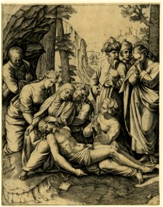 Marcantonio - The three Maries lament the body of Christ, 1895,0915.106