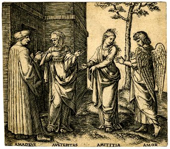 Marcantonio - Amadeus Berruti with Austerity, Friendship and Amor, H,3.5