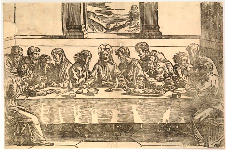 Marcantonio - After - The Last Supper in a long room with the feet of the apostles seen under the table, 1860,0414.128